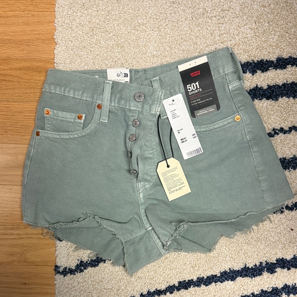 Levi's Women's Sage Green 501 Jean Shorts